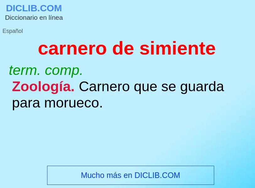 Was ist carnero de simiente - Definition