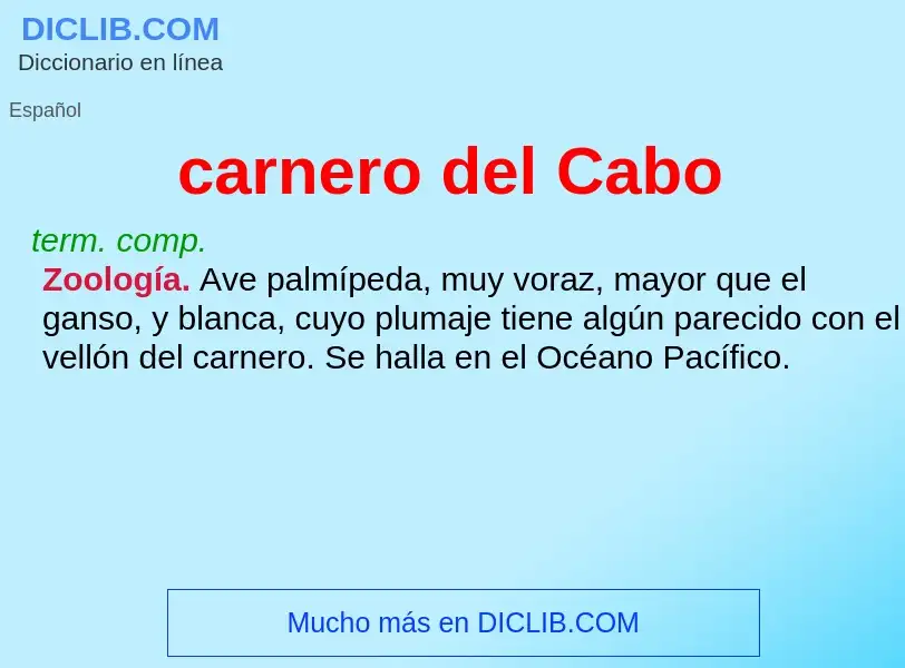 Was ist carnero del Cabo - Definition