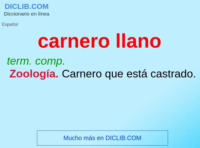 Was ist carnero llano - Definition