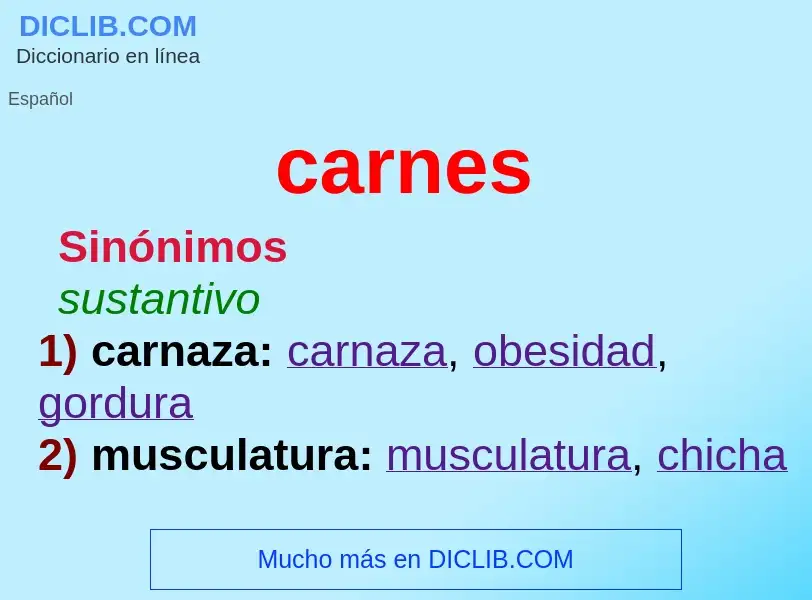 ¿Qué es carnes? - significado y definición