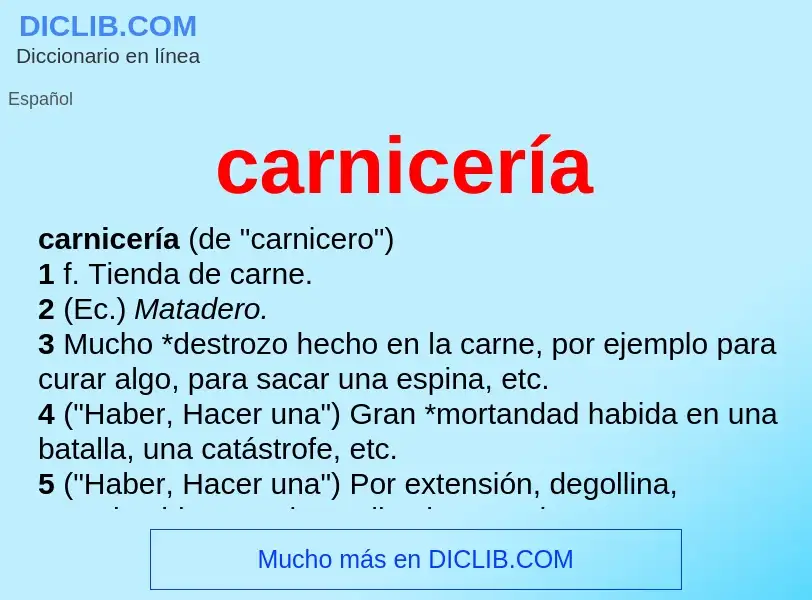 What is carnicería - meaning and definition