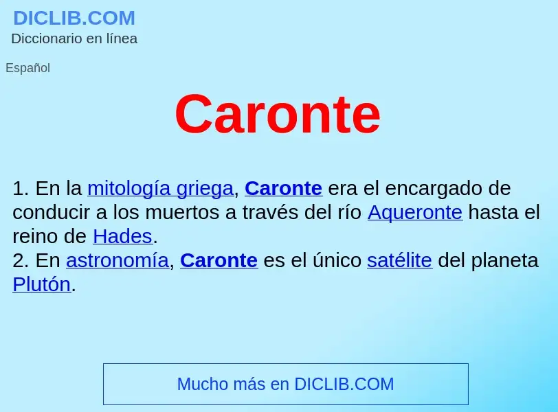 ¿Qué es Caronte ? - significado y definición