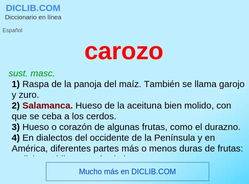 O que é carozo - definição, significado, conceito
