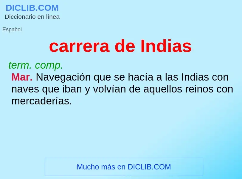 What is carrera de Indias - meaning and definition