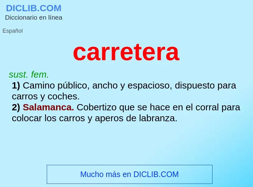 What is carretera - definition