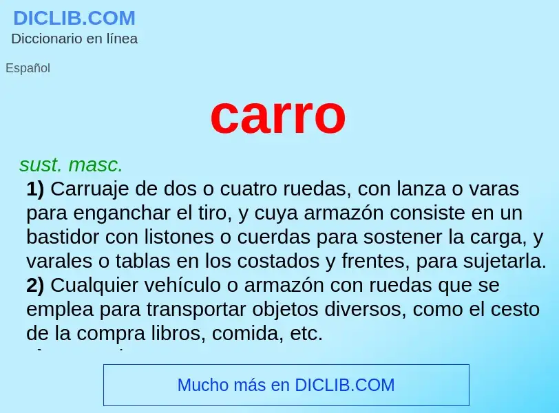 ¿Qué es carro? - significado y definición