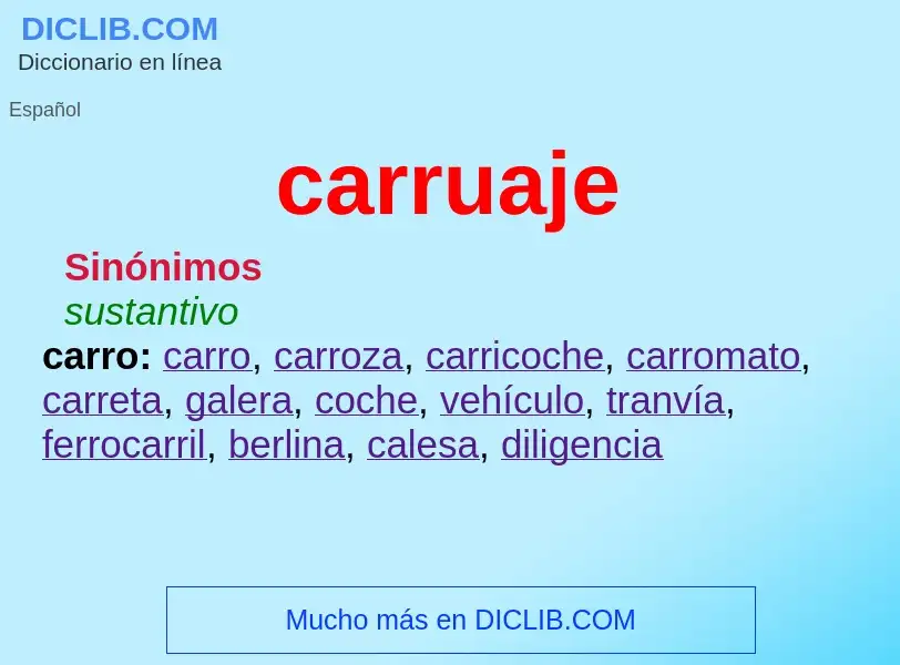 Was ist carruaje - Definition