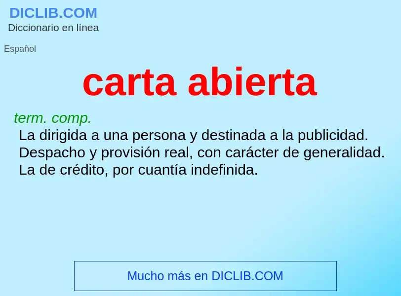 ¿Qué es carta abierta? - significado y definición