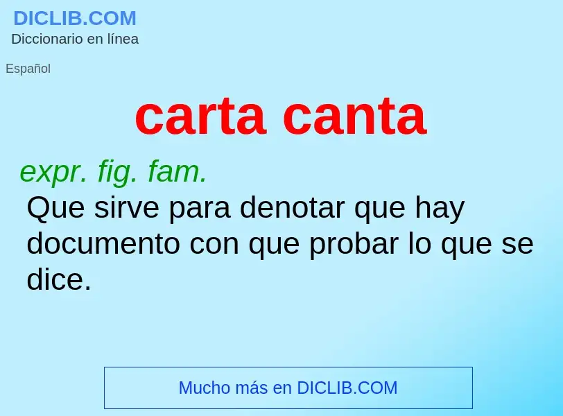 What is carta canta - definition