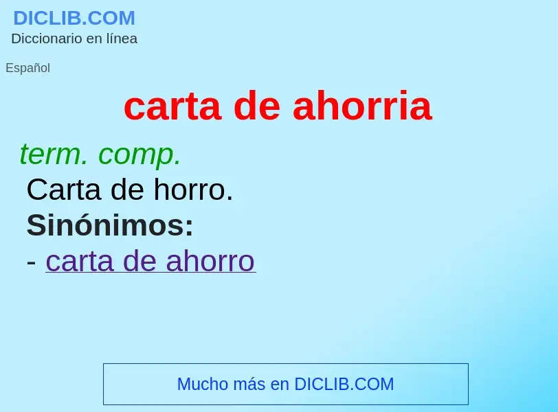 Wat is carta de ahorria - definition