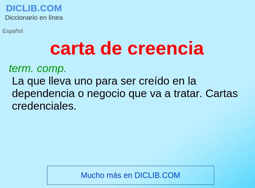 Was ist carta de creencia - Definition