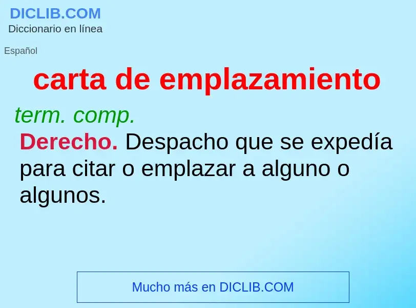 What is carta de emplazamiento - definition