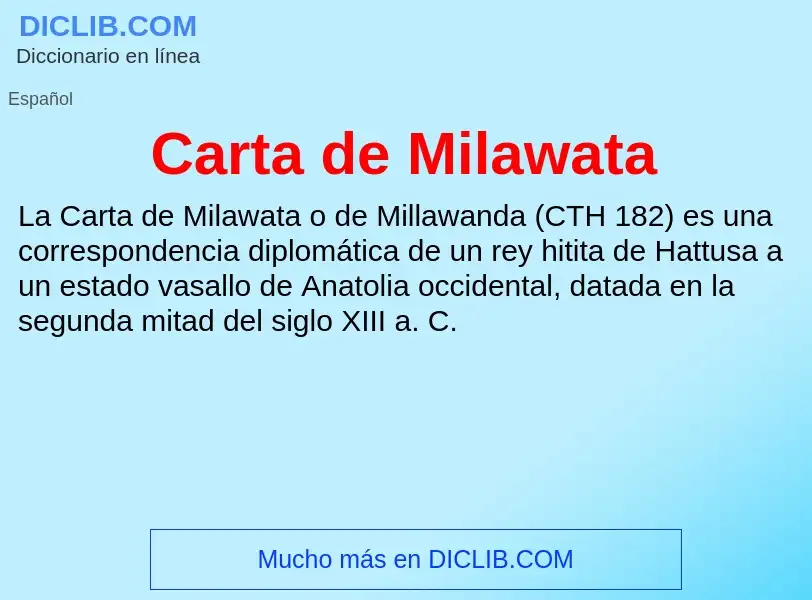 ¿Qué es Carta de Milawata? - significado y definición