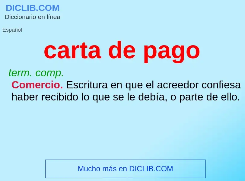 What is carta de pago - definition