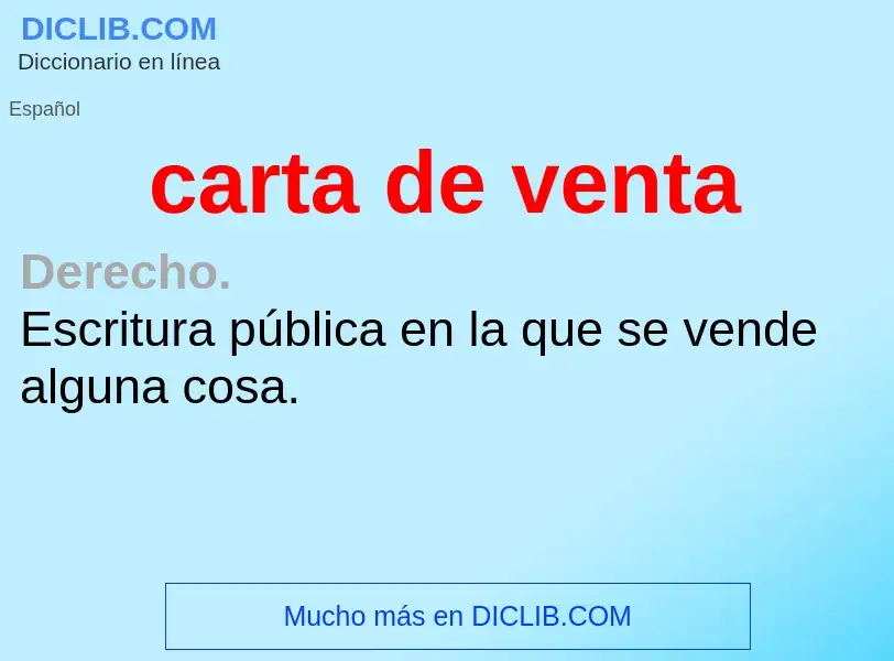 What is carta de venta - definition