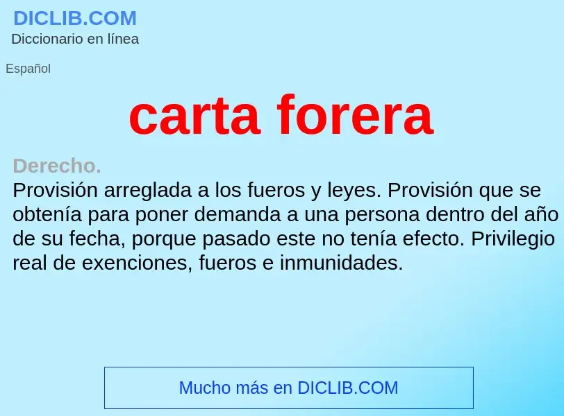 What is carta forera - definition