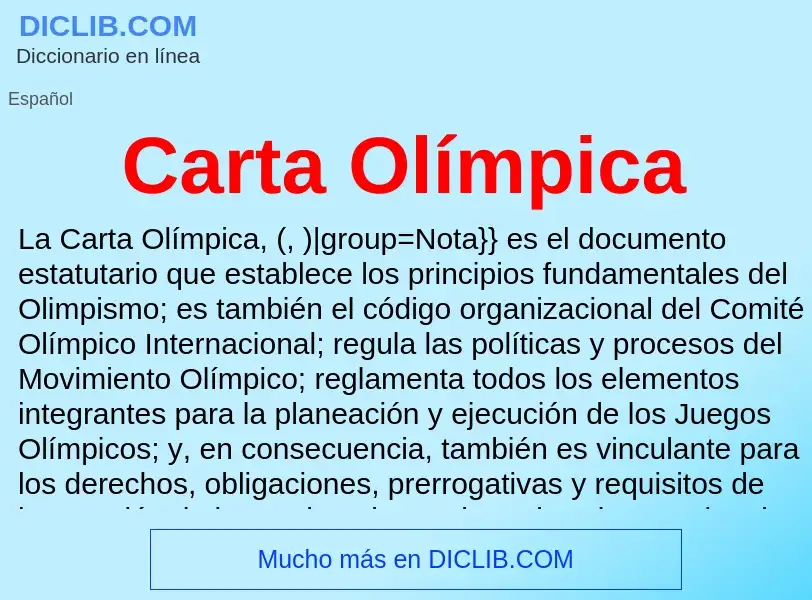 ¿Qué es Carta Olímpica? - significado y definición