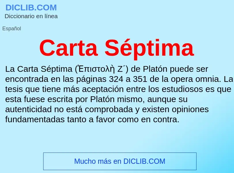 Wat is Carta Séptima - definition