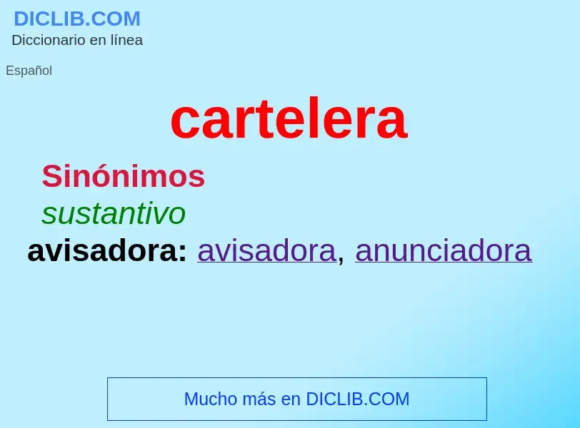 ¿Qué es cartelera? - significado y definición