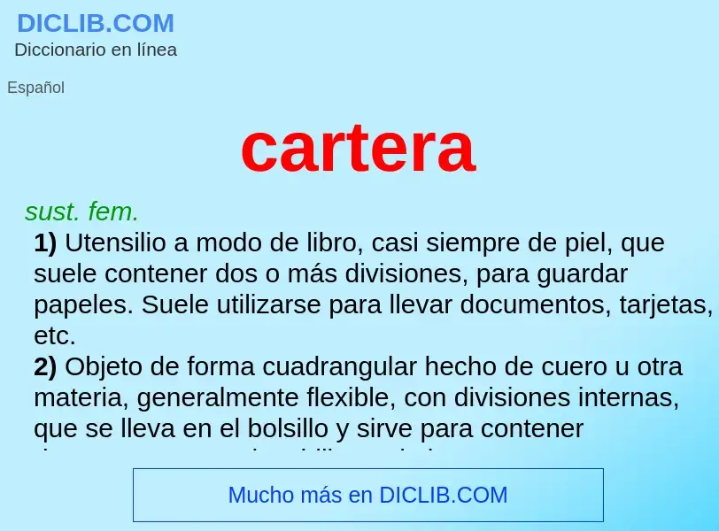 What is cartera - meaning and definition