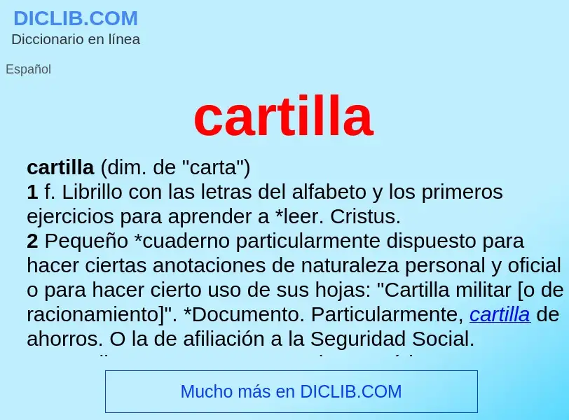 What is cartilla - definition