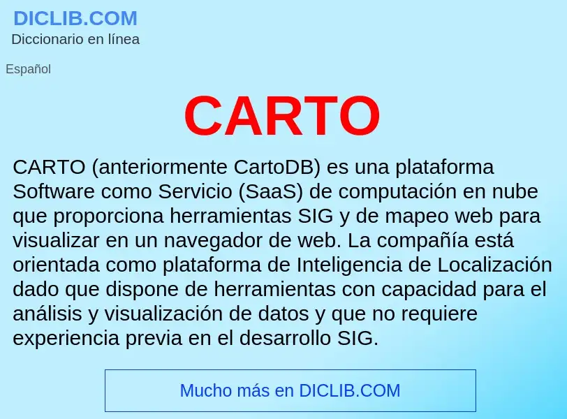 O que é CARTO - definição, significado, conceito
