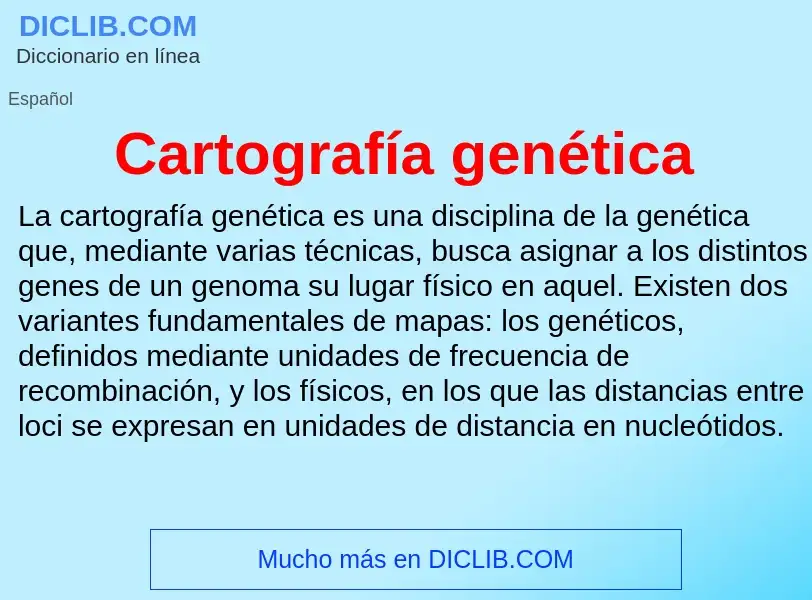 O que é Cartografía genética - definição, significado, conceito