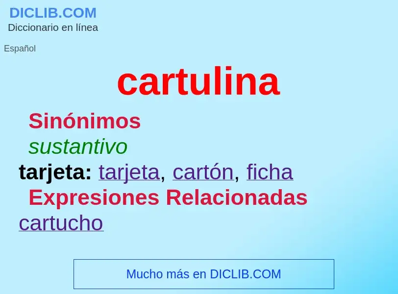 What is cartulina - definition