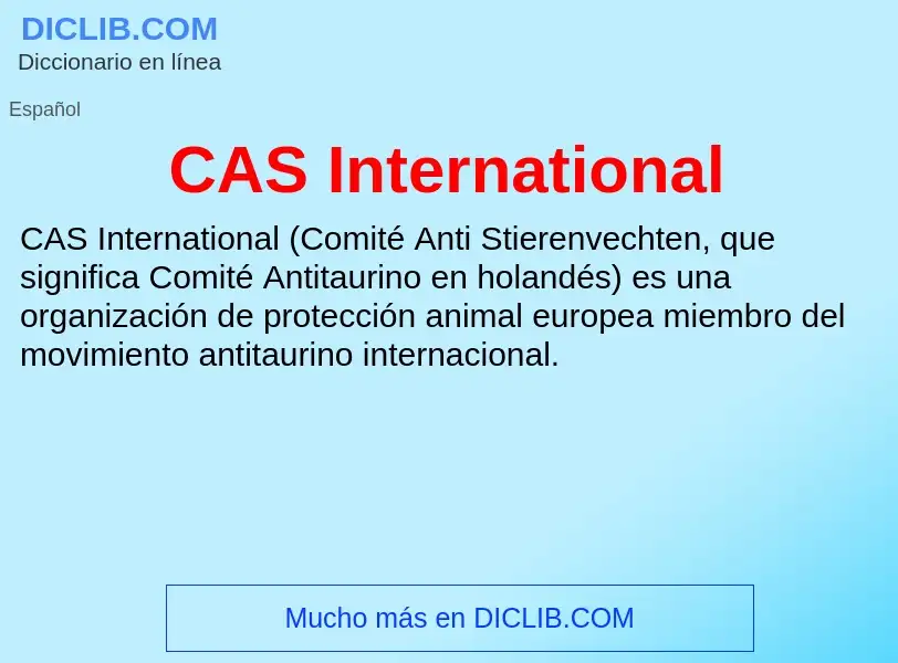 Was ist CAS International - Definition