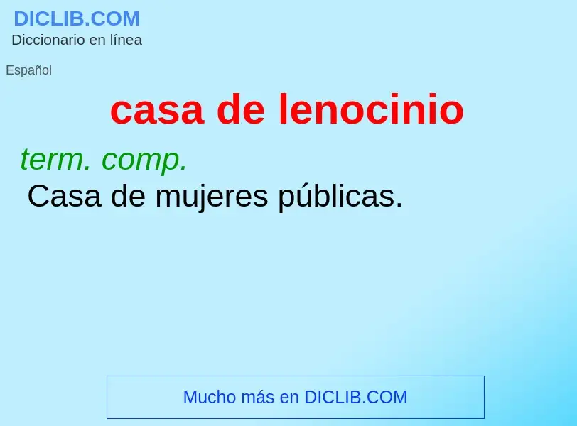 O que é casa de lenocinio - definição, significado, conceito