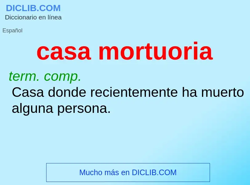 Che cos'è casa mortuoria - definizione