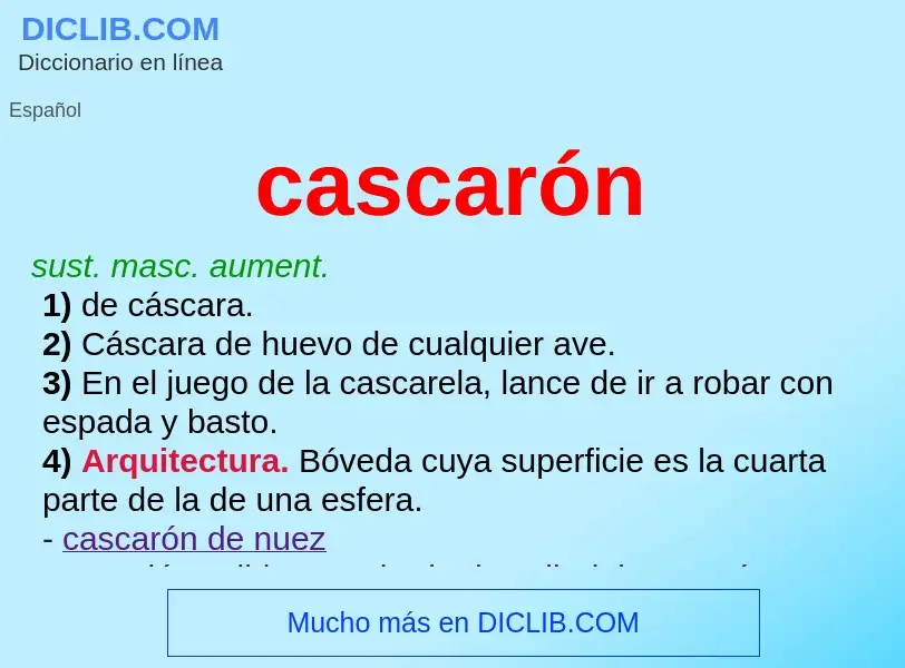 ¿Qué es cascarón? - significado y definición