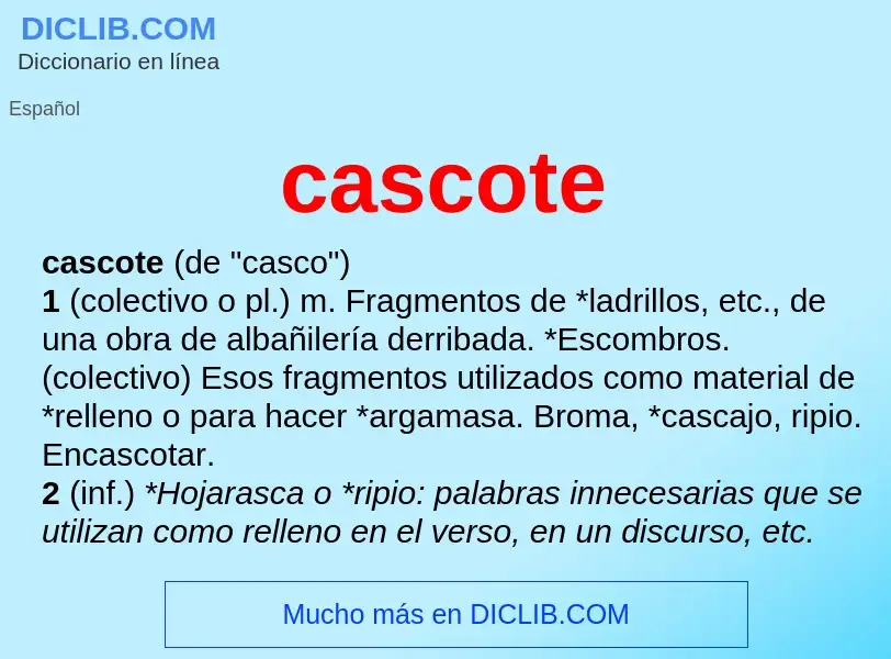 Was ist cascote - Definition