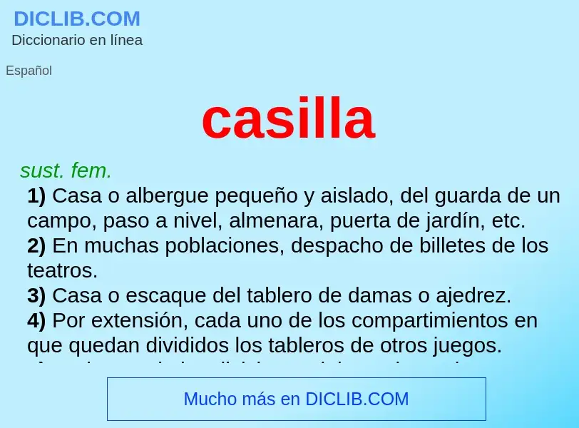 Che cos'è casilla - definizione