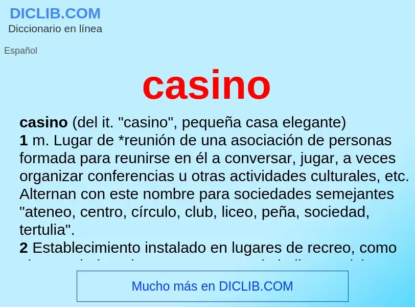 ¿Qué es casino? - significado y definición