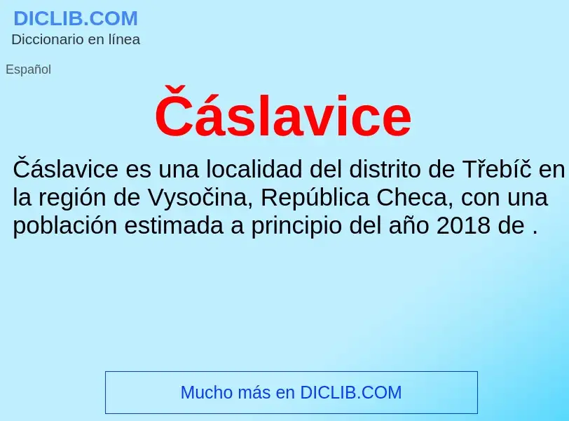 Wat is Čáslavice - definition