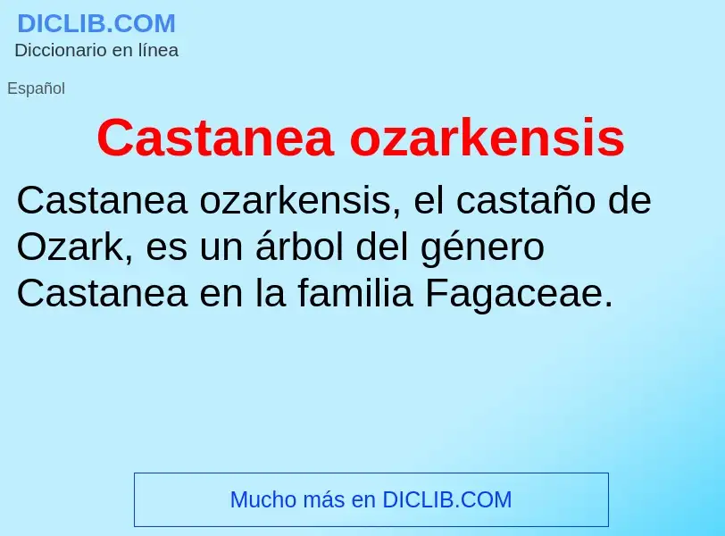 ¿Qué es Castanea ozarkensis? - significado y definición