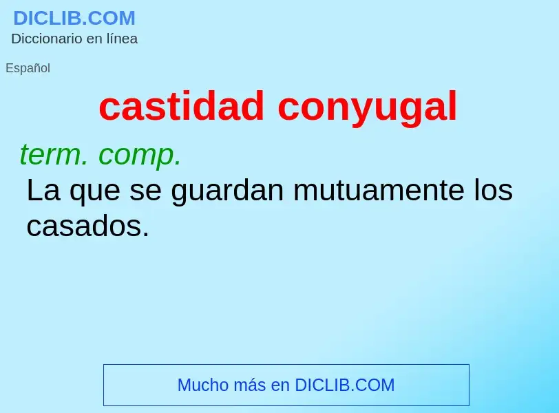 What is castidad conyugal - definition