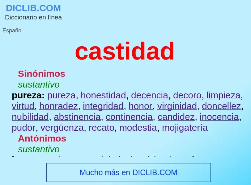 What is castidad - meaning and definition