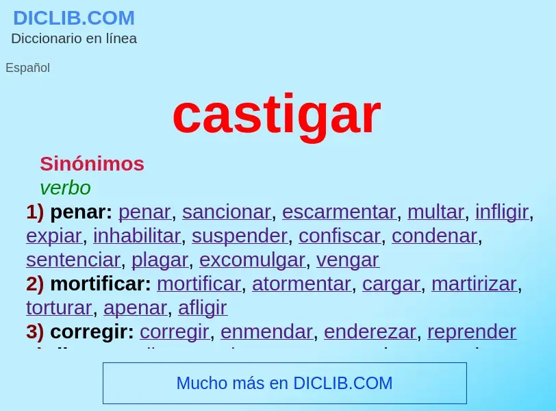 What is castigar - definition