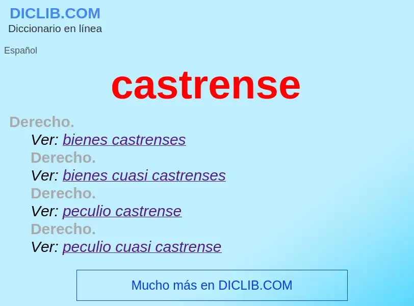 What is castrense - definition