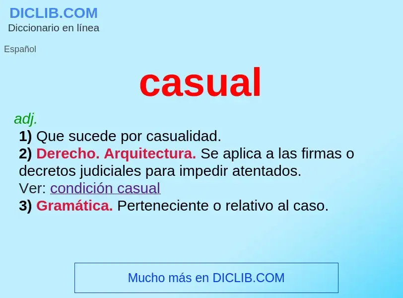 ¿Qué es casual? - significado y definición