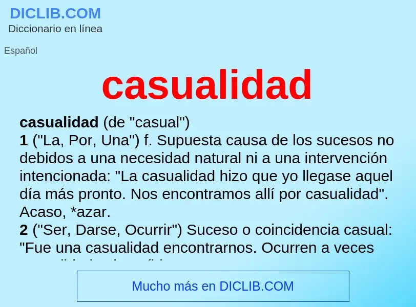 What is casualidad - meaning and definition