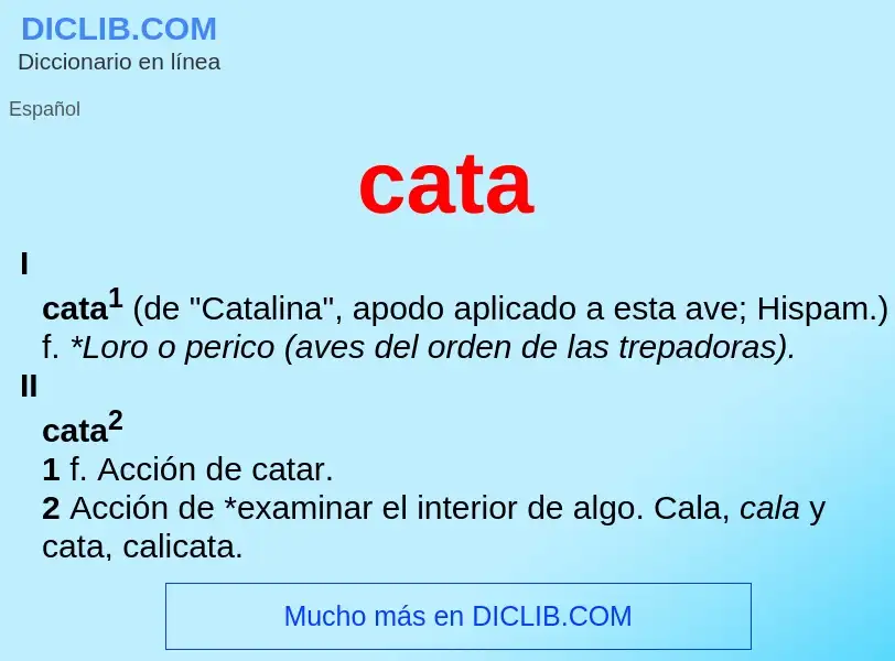 What is cata - meaning and definition