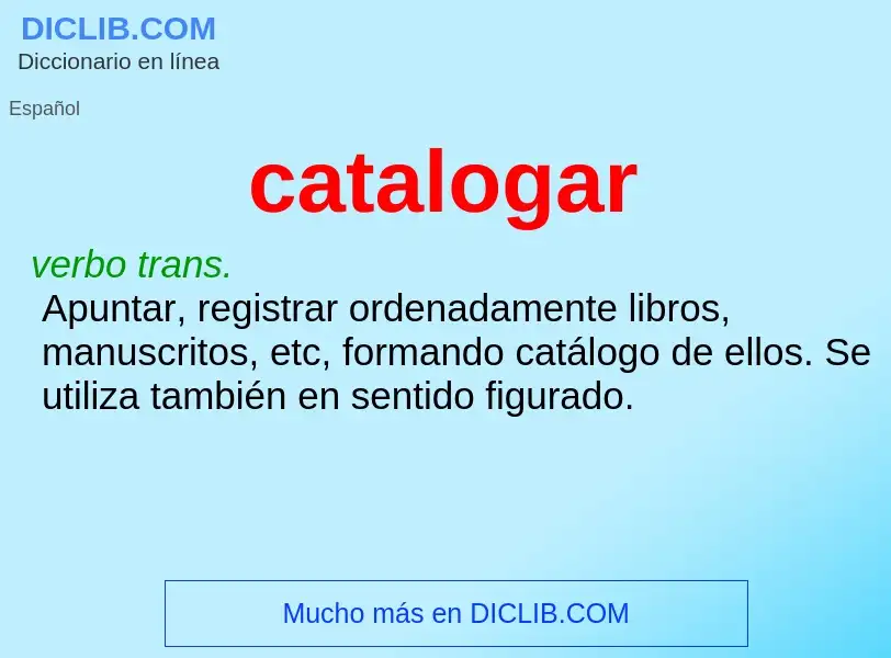 What is catalogar - meaning and definition