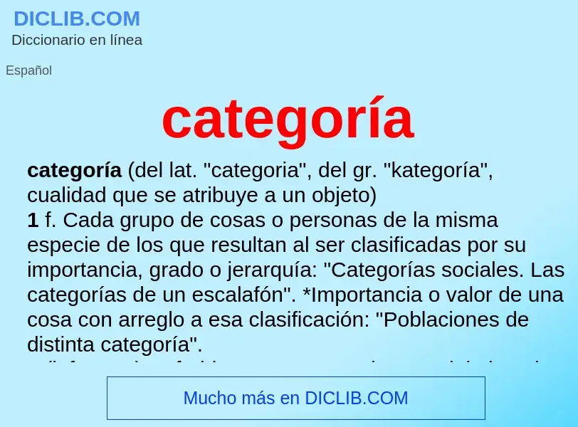 Wat is categoría - definition