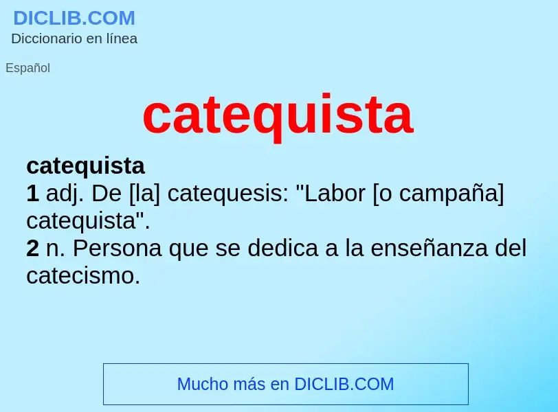 What is catequista - definition