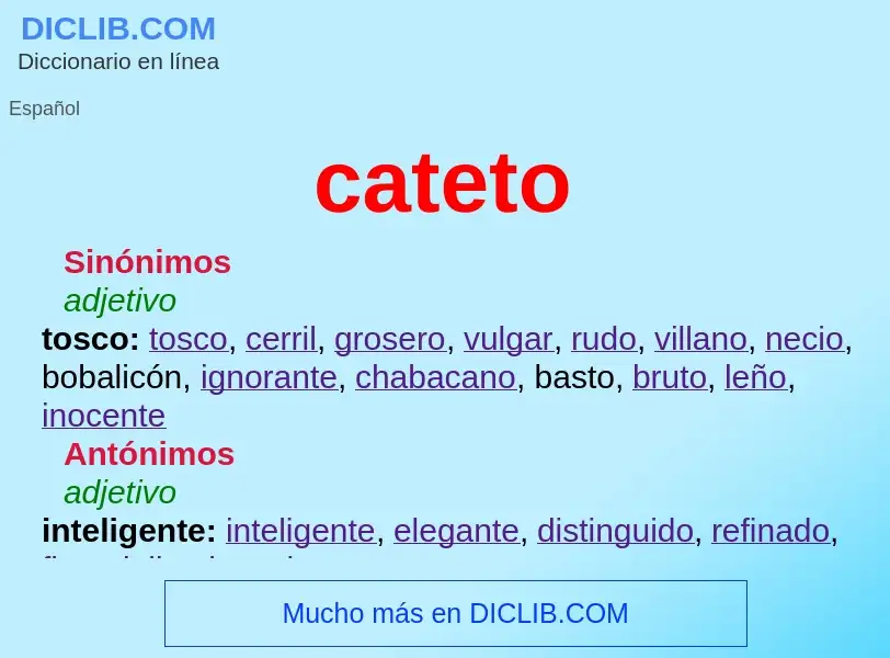 Wat is cateto - definition