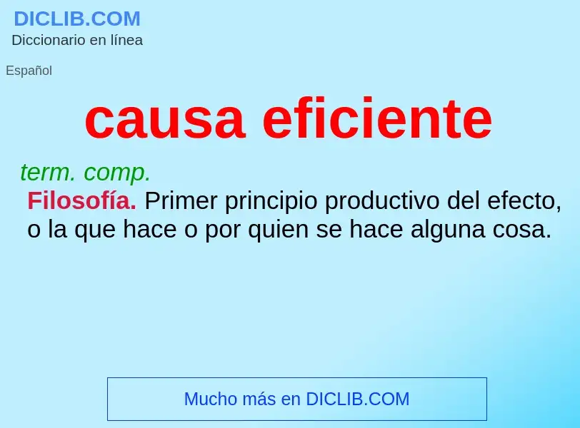 Wat is causa eficiente - definition