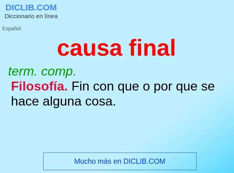 Wat is causa final - definition